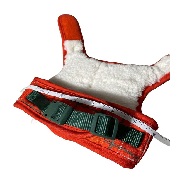 Small Red Plaid Bow Tie Dog Harness - Picture 6 of 6